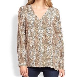 Joie Silk Leopard Print Blouse